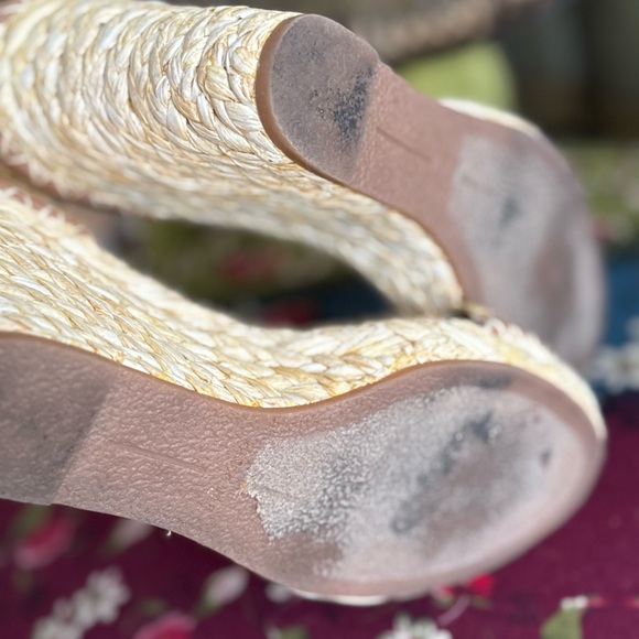 Woven Wedge Sandals ankle strap espadrilles - Picture 7 of 12